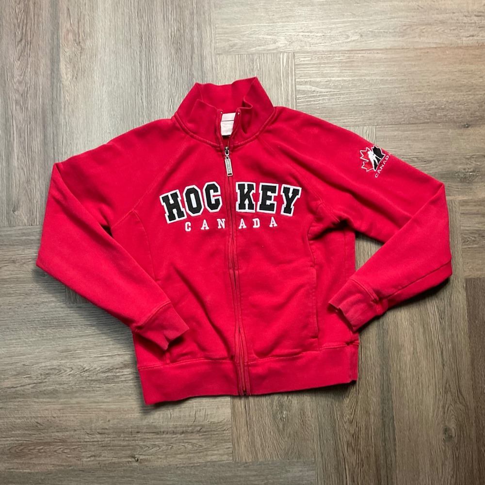 Levelwear Hockey Canada Full Zip Mock Neck Jacket Sweatshirt Womens Small Red